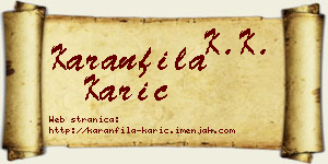Karanfila Karić vizit kartica